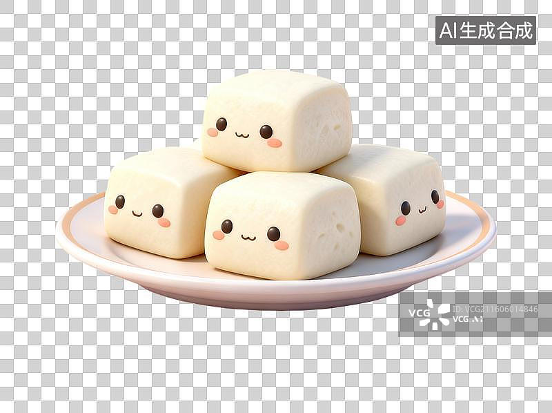 【AI数字艺术】一盘馒头 食品插画 主食系列插画图片素材