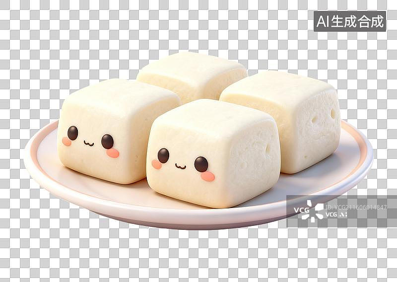 【AI数字艺术】一盘馒头 食品插画 主食系列插画图片素材