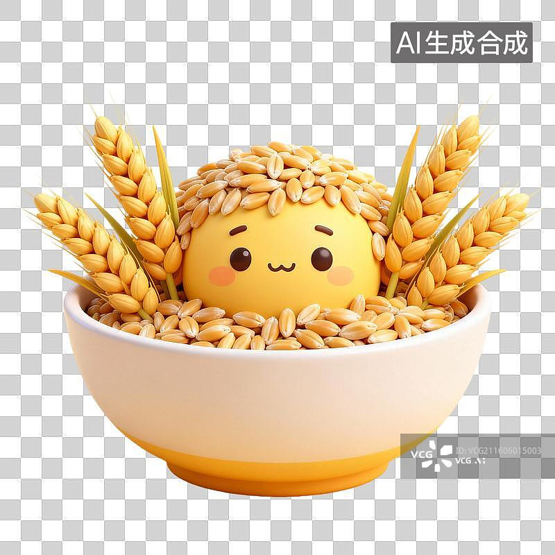 【AI数字艺术】一碗小麦 食品插画 主食系列插画图片素材