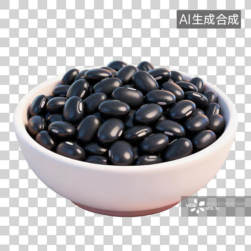 【AI数字艺术】一碗黑豆 食品插画 主食系列插画图片素材