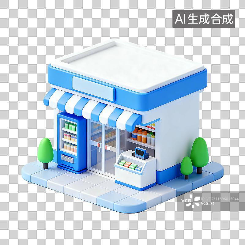 【AI数字艺术】3D轻拟物风格可爱校园场景元素建模图片素材