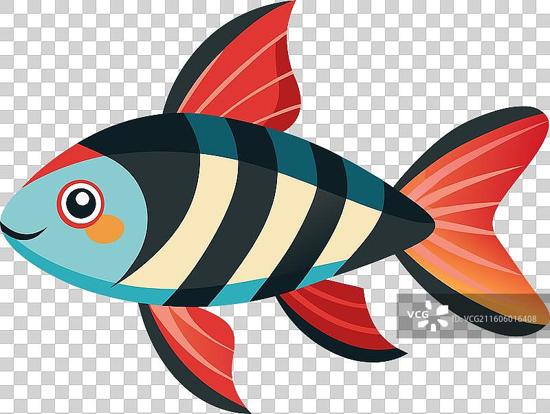 会说话的斑马鱼，画风可爱图片素材