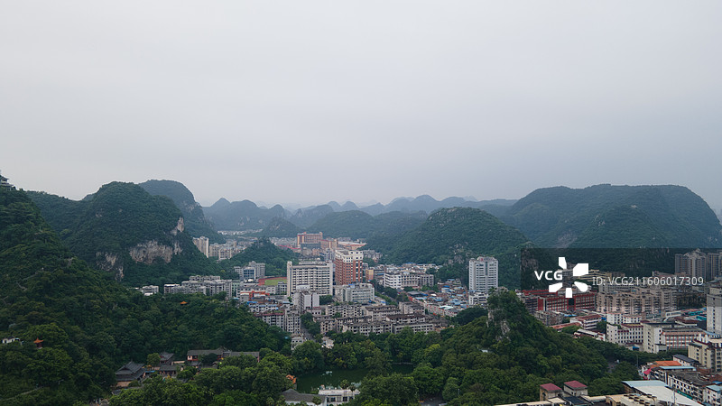 广西柳州柳江城区航拍图片素材