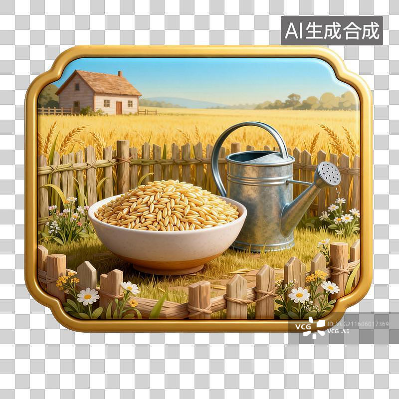 【AI数字艺术】乡村田园谷物丰收场景图片素材