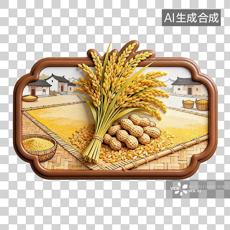 【AI数字艺术】稻穗、花生与谷物图片素材