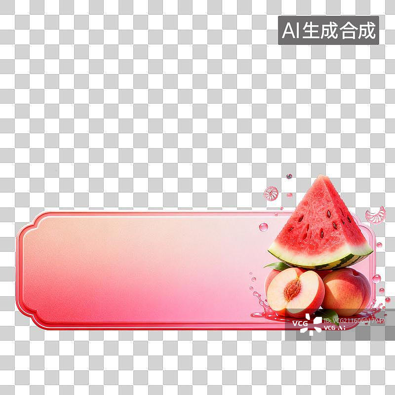 【AI数字艺术】水果装饰的粉色标题框图片素材