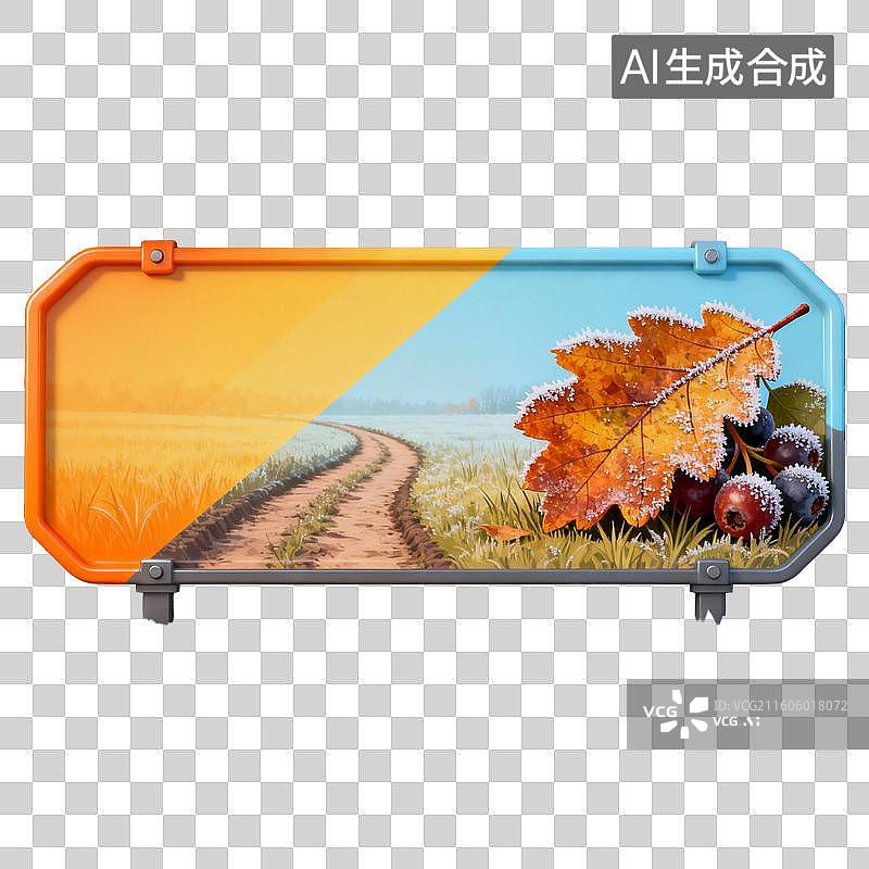 【AI数字艺术】冷暖双色季节场景展示牌图片素材