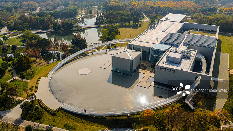 航拍安徽省芜湖市中国雕塑学会艺术馆风光图片素材