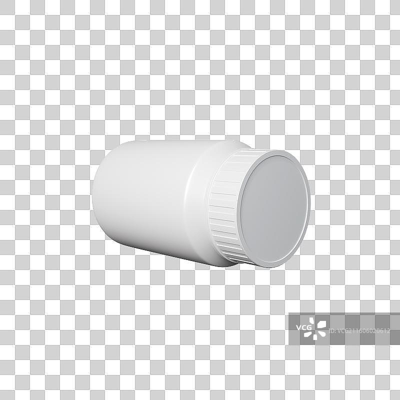 白色塑料药瓶3D模型图片素材