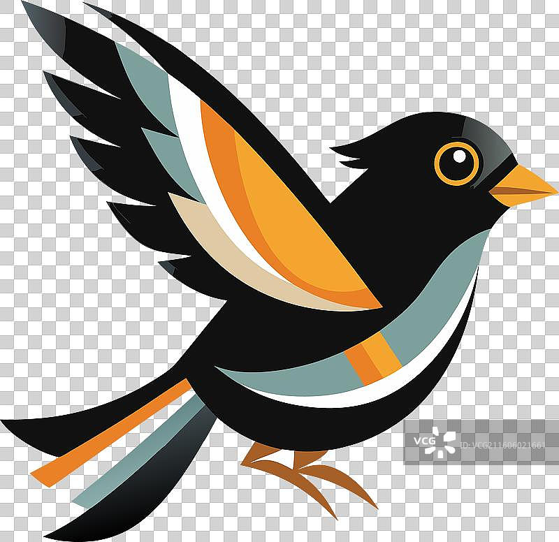 一只黑眼小鹪鹩鸟在飞，可爱风图片素材