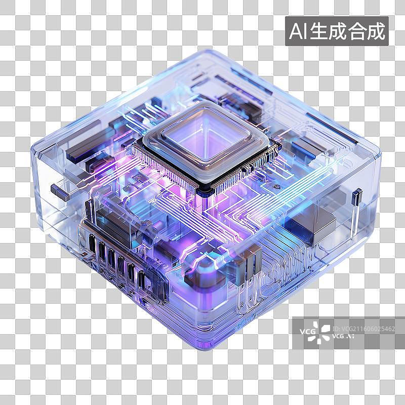 【AI数字艺术】等距AI芯片图片素材