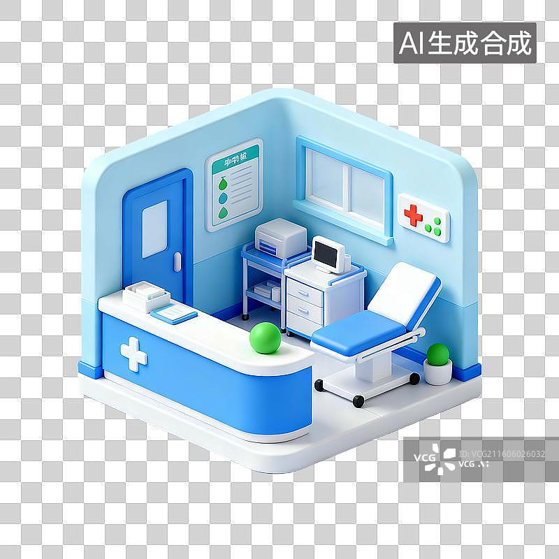 【AI数字艺术】3D轻拟物风格可爱校园场景元素建模图片素材