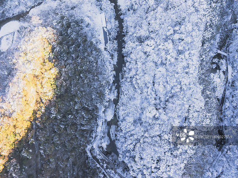 航拍太平国家森林公园雪景图片素材
