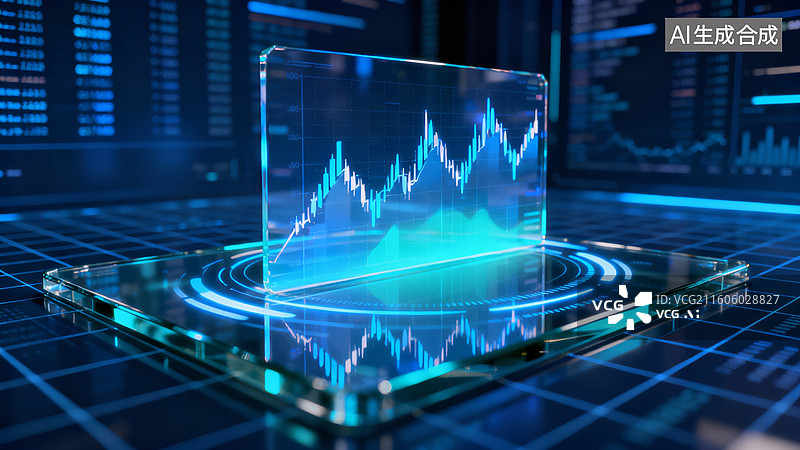 【AI数字艺术】现代金融市场数据分析图图片素材