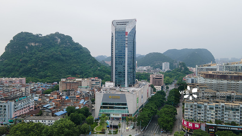 广西柳州柳江城区航拍图片素材