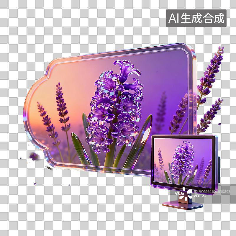 【AI数字艺术】紫色风信子与薰衣草视觉呈现图片素材