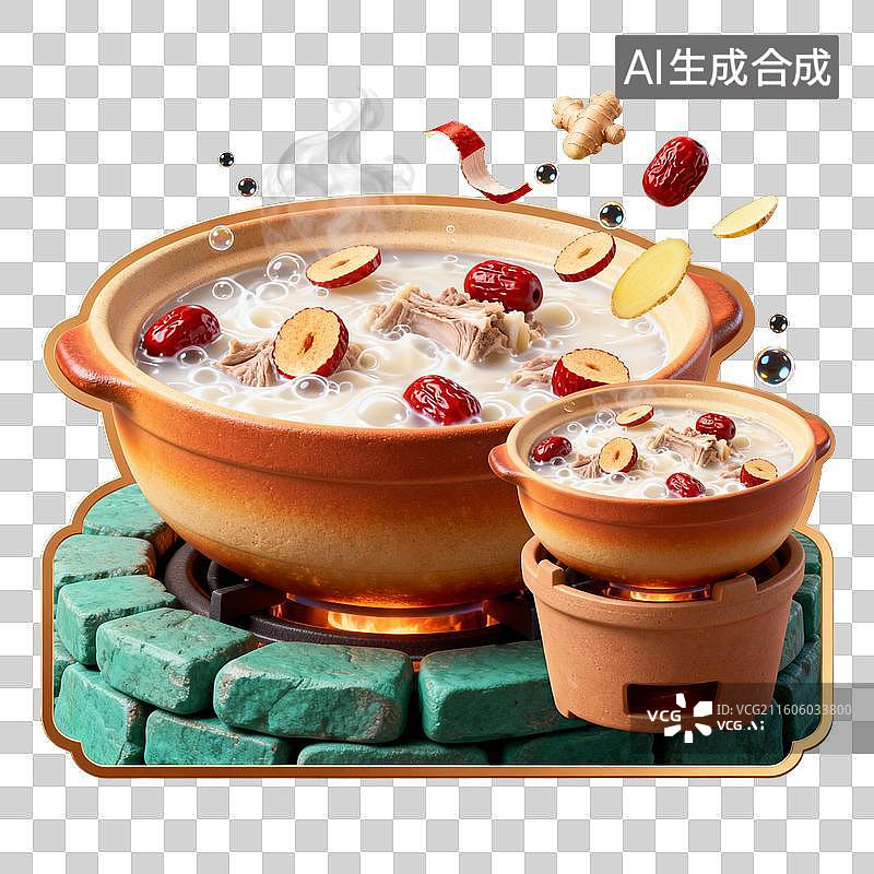 【AI数字艺术】暖冬滋补砂锅养生汤图片素材
