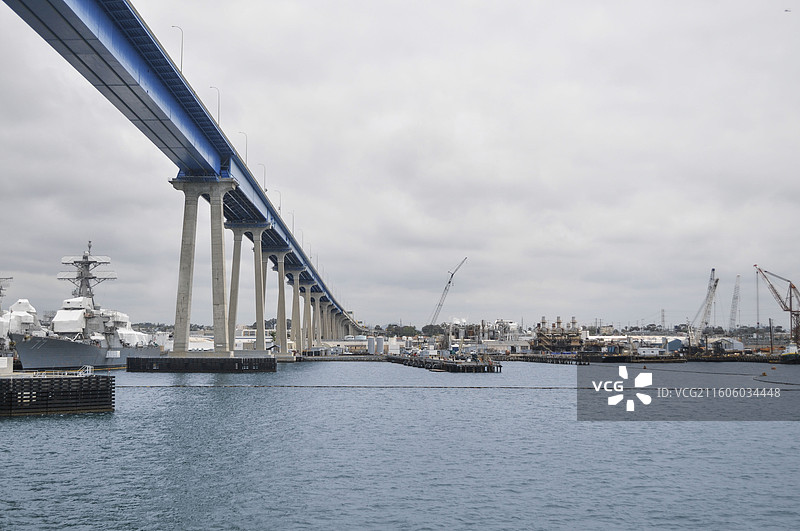 美国圣地亚哥军港-军舰船坞风光图片素材