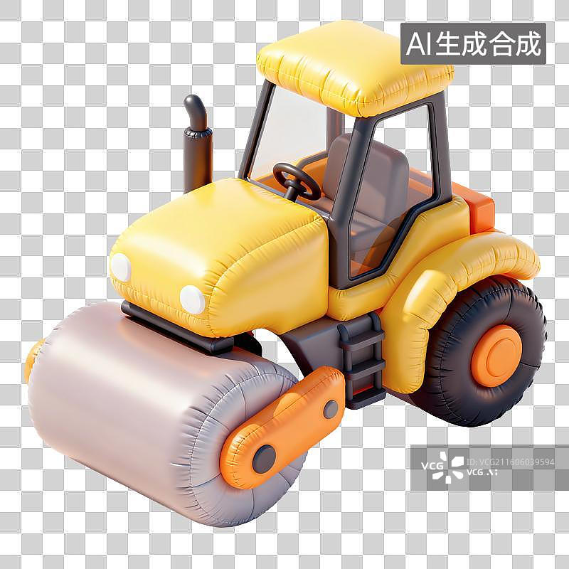 【AI数字艺术】压路车插画图片素材