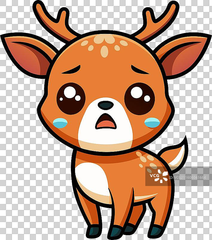 可爱的鹿在哭泣图片素材