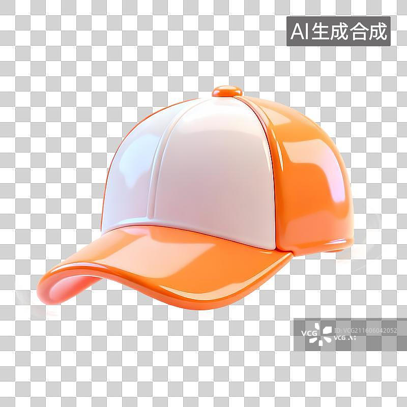 【AI数字艺术】棒球帽3D卡通立体C4D渲染质感插画元素图片素材