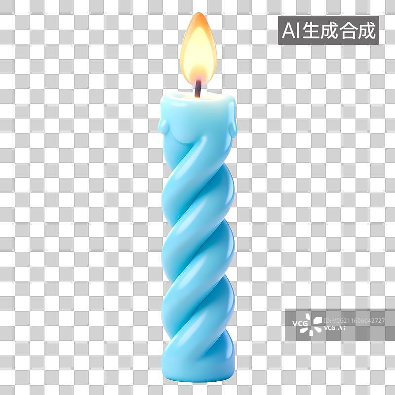 【AI数字艺术】一支螺旋彩色蜡烛3D卡通立体C4D渲染质感插画元素图片素材