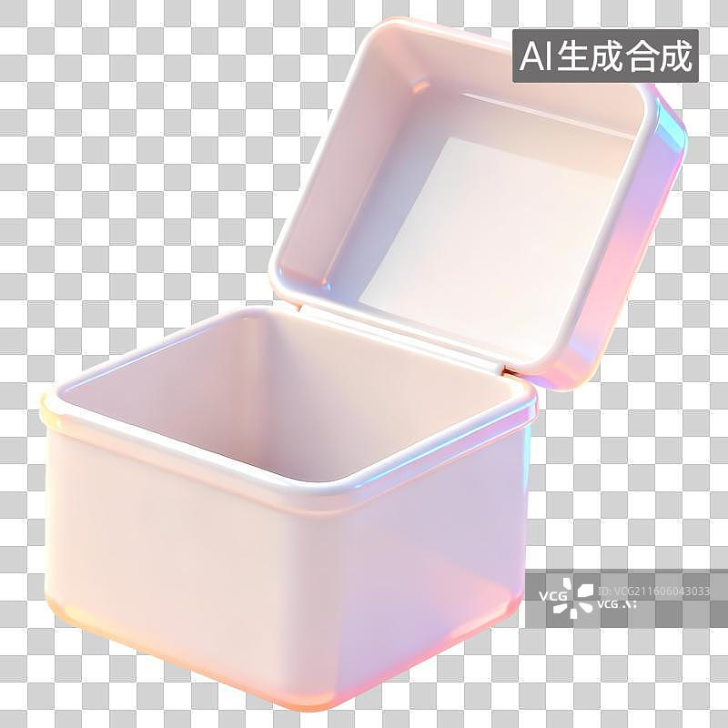 【AI数字艺术】一个打开的礼盒3D卡通立体C4D渲染质感插画元素图片素材