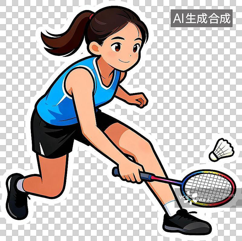 【AI数字艺术】卡通扁平插画贴纸风格高尔夫射箭游泳足球篮球乒乓球马术羽毛球运动会插画元素免抠图形图片素材