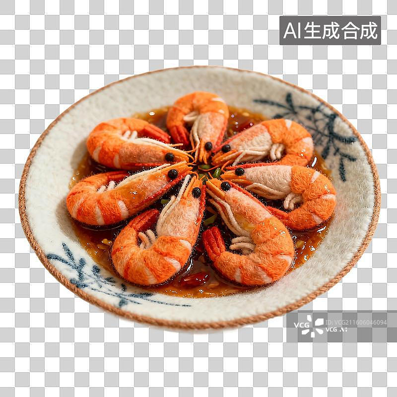 【AI数字艺术】可爱温馨毛毡风格年夜饭美食元素图片素材