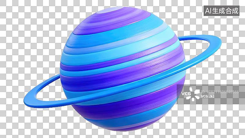 【AI数字艺术】彩色条纹行星带环图片素材