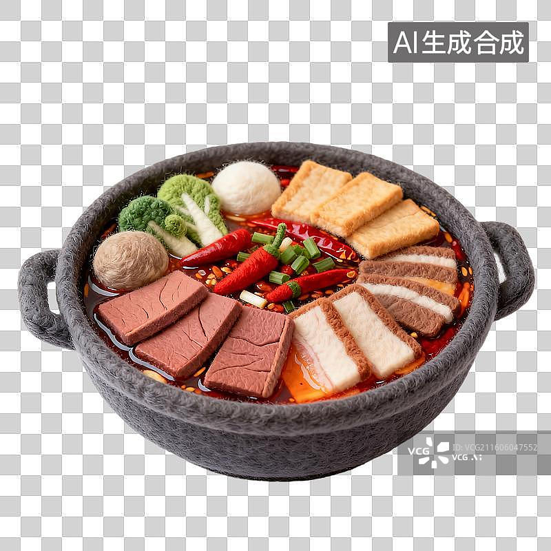【AI数字艺术】可爱温馨毛毡风格年夜饭美食元素图片素材