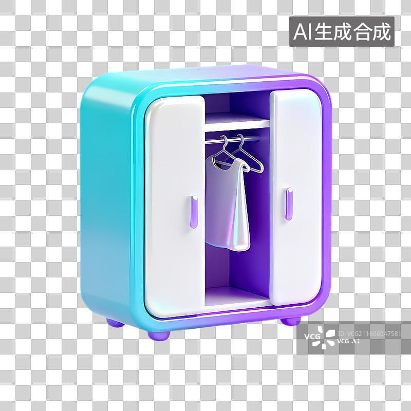 【AI数字艺术】色彩鲜艳的小型衣柜带衬衫图片素材