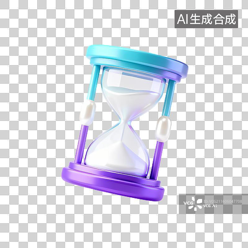 【AI数字艺术】彩色沙漏展示时间流逝图片素材