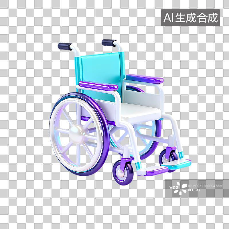 【AI数字艺术】色彩鲜艳的医疗轮椅图片素材