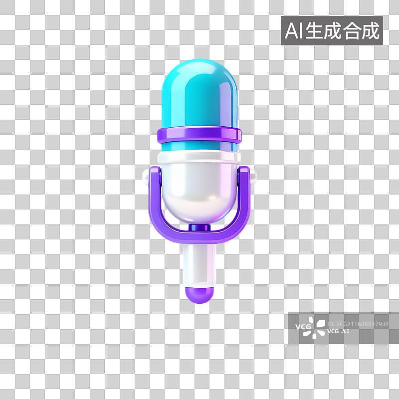 【AI数字艺术】彩色3D渲染麦克风图片素材