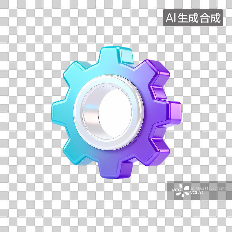 【AI数字艺术】彩色齿轮图标展示科技元素图片素材