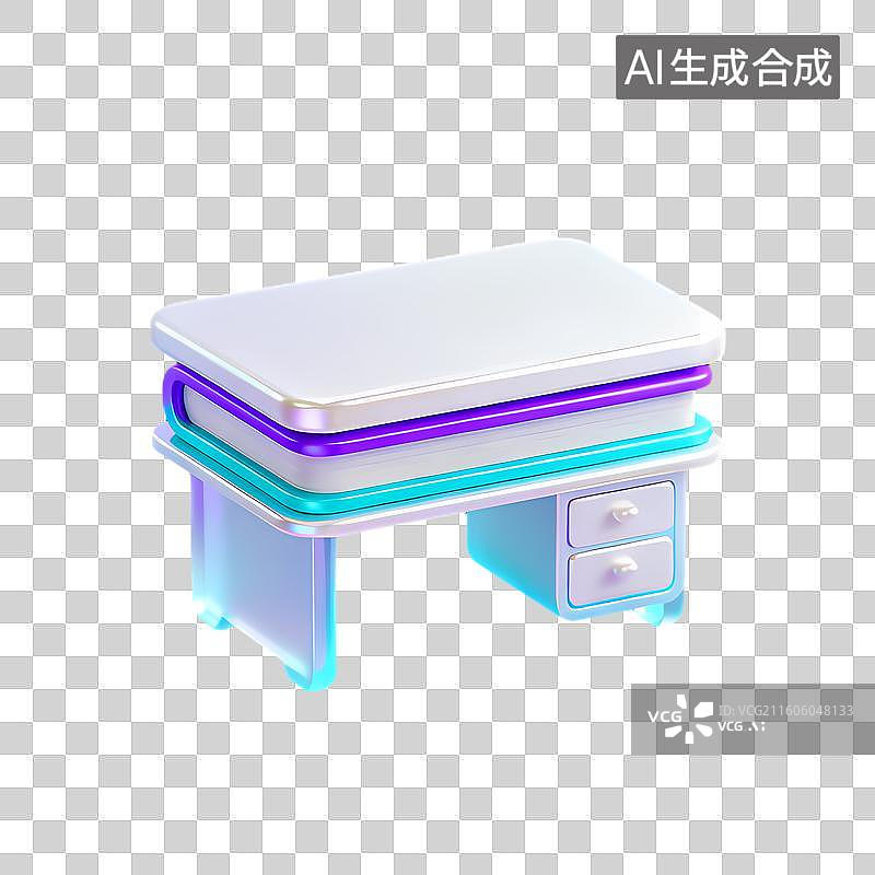 【AI数字艺术】现代多彩带抽屉办公书桌图片素材