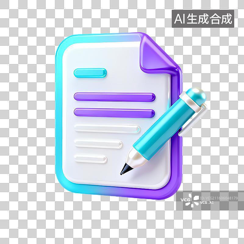 【AI数字艺术】带笔的文档编辑工具图片素材