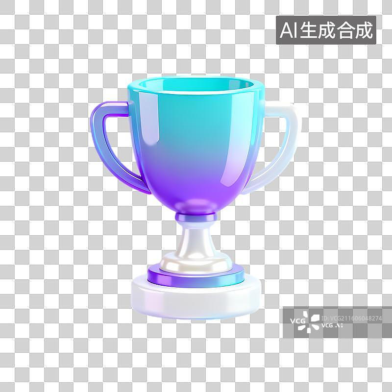 【AI数字艺术】色彩渐变的胜利奖杯图片素材