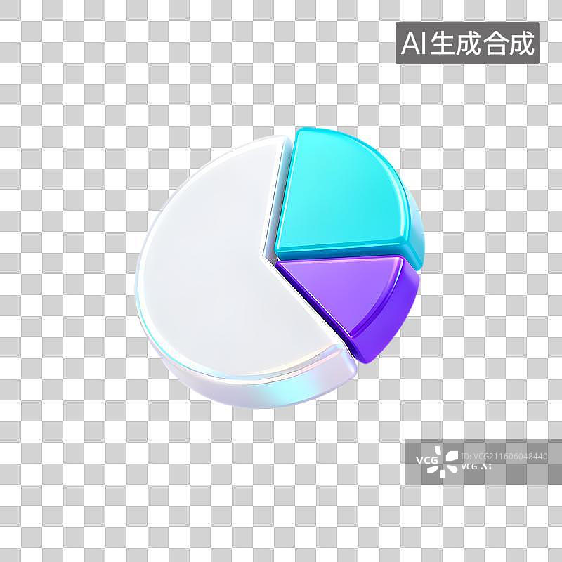 【AI数字艺术】三维渲染饼图展示数据分布图片素材