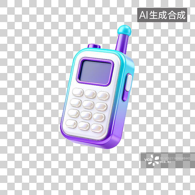 【AI数字艺术】彩色3D立体展示对讲机图片素材