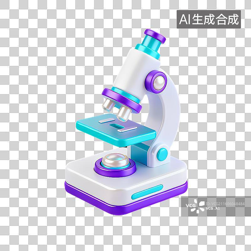 【AI数字艺术】用于教育的3D渲染显微镜图片素材