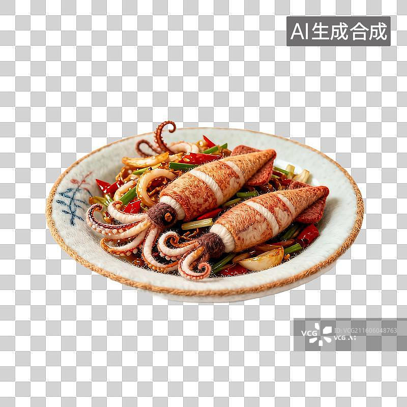 【AI数字艺术】可爱温馨毛毡风格年夜饭美食元素图片素材