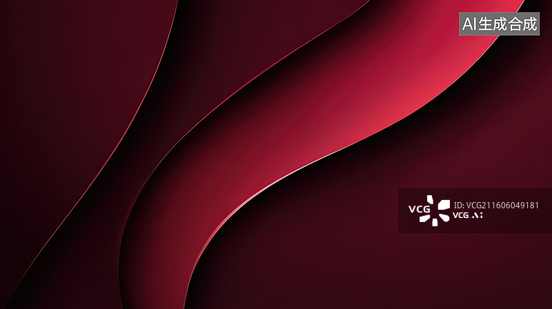 【AI数字艺术】深红色抽象波浪背景图片素材