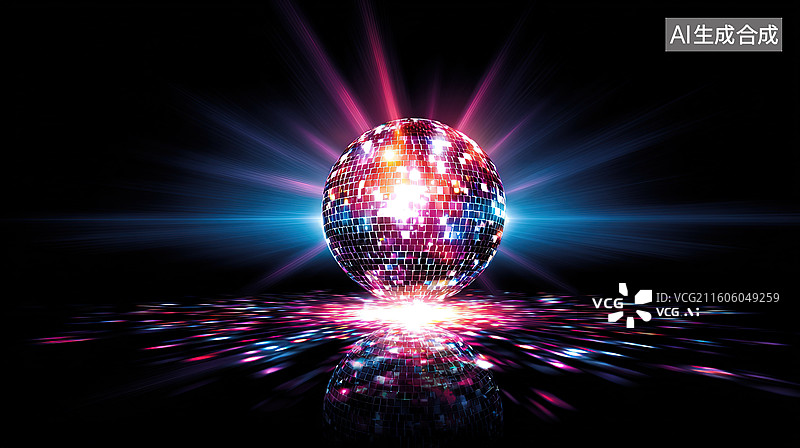 【AI数字艺术】闪耀的迪斯科球图片素材
