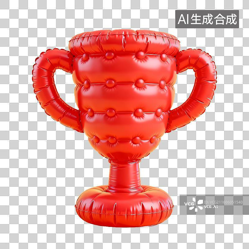 【AI数字艺术】3D 电商购物促销红色奖杯免抠设计素材图片素材