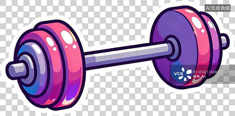 【AI数字艺术】2D扁平插画贴纸风格健身足球场双杠运动锻炼器材插画元素免抠图形图片素材