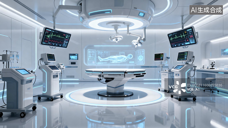 【AI数字艺术】现代化高科技手术室场景图片素材