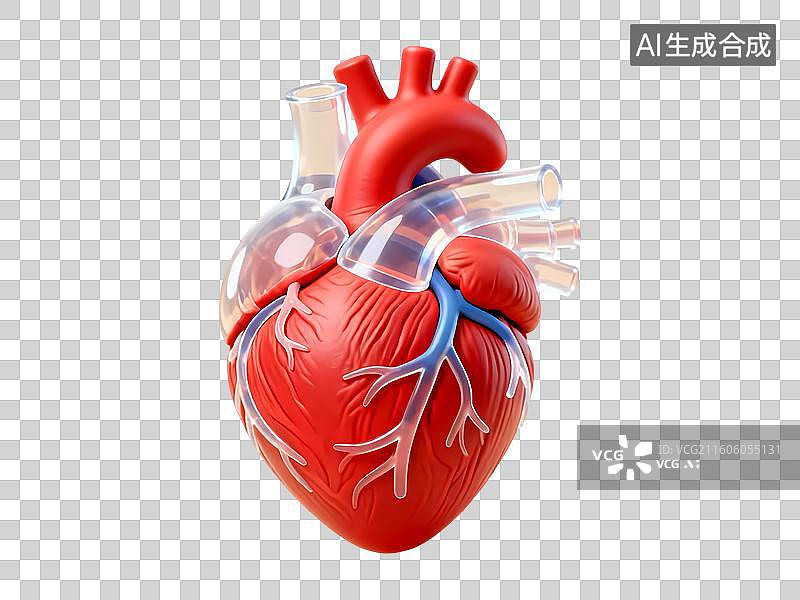 【AI数字艺术】心脏3D卡通立体C4D渲染质感插画图片素材