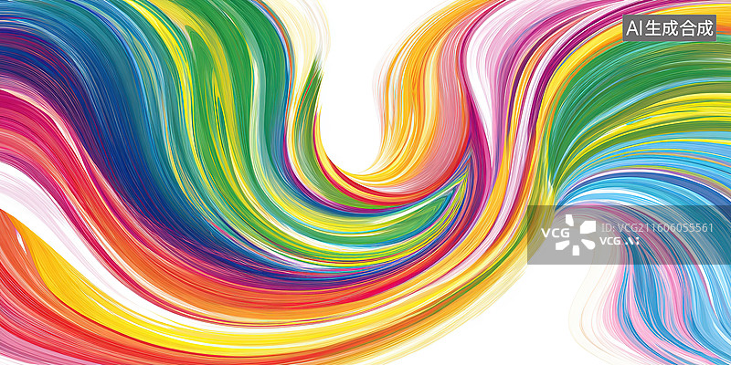【AI数字艺术】彩色流动抽象图案图片素材